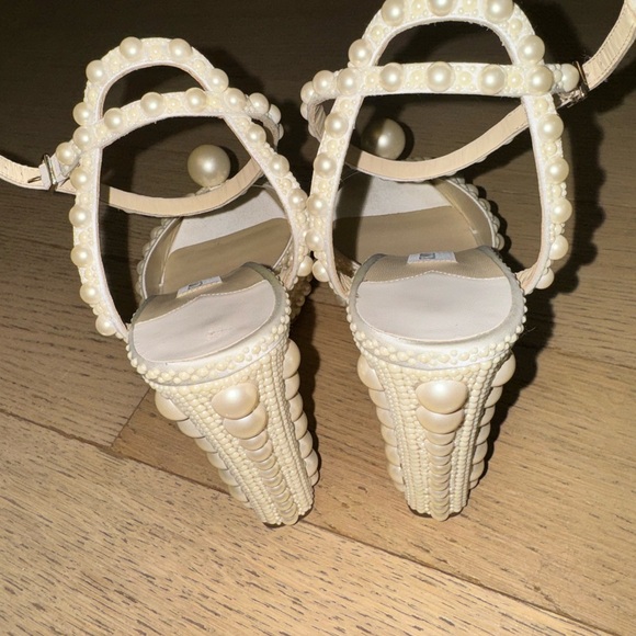 JIMMY CHOO Sacaria 120mm Pearly-Stud Platform Sandals 40 - Picture 4 of 8